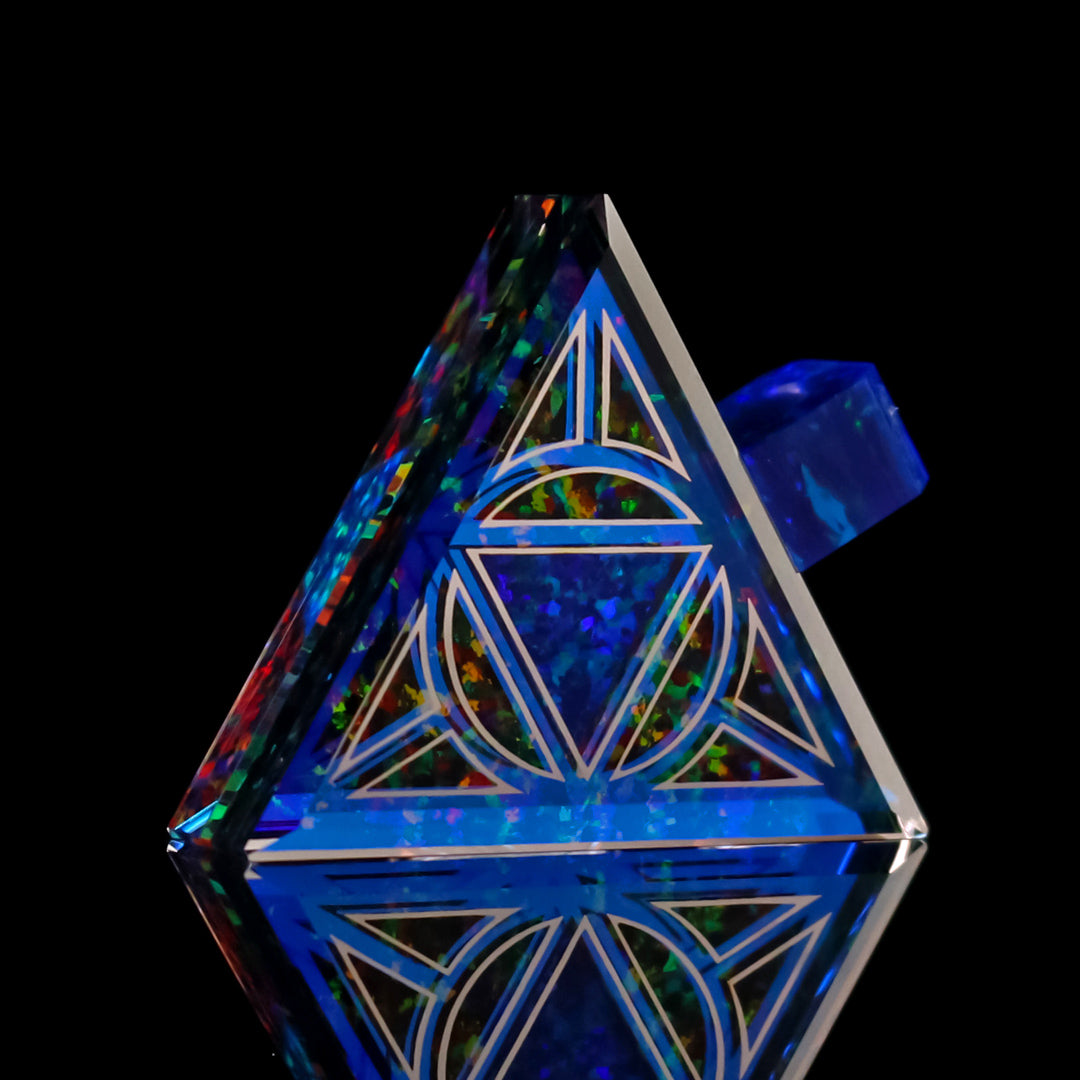 Socketed Blue Opal Triangle Pendant