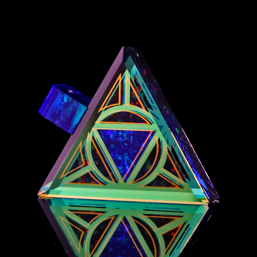 Socketed Blue Opal Triangle Pendant