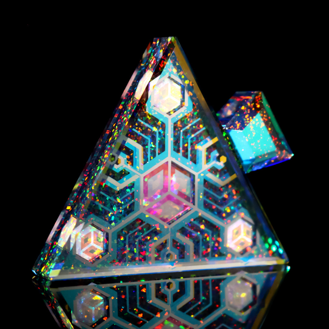 Socketed Hexagon Cube Triangle Pendant