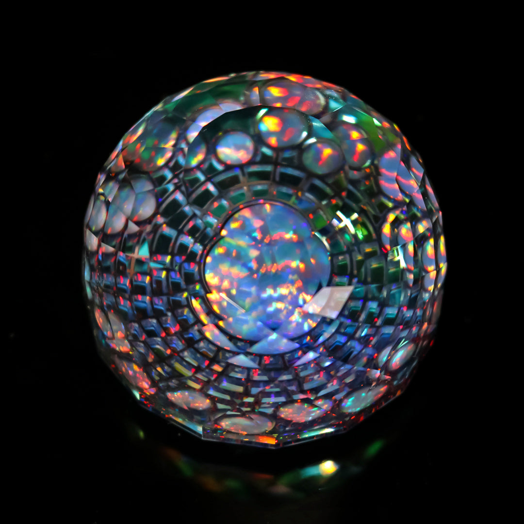 Socketed Opal Grid Paperweight