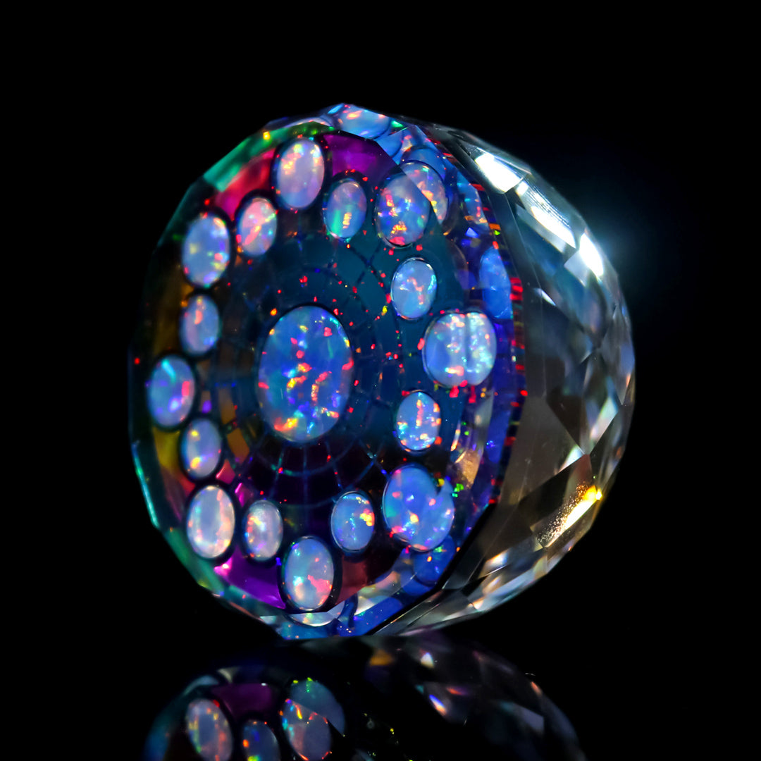 Socketed Opal Grid Paperweight