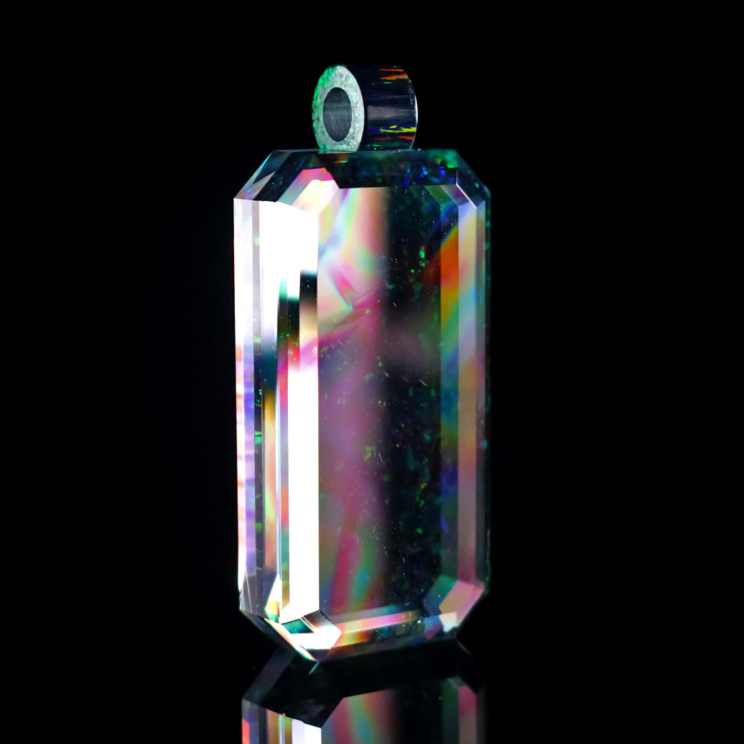 Faceted Cosmic Opal Tablet Pendant