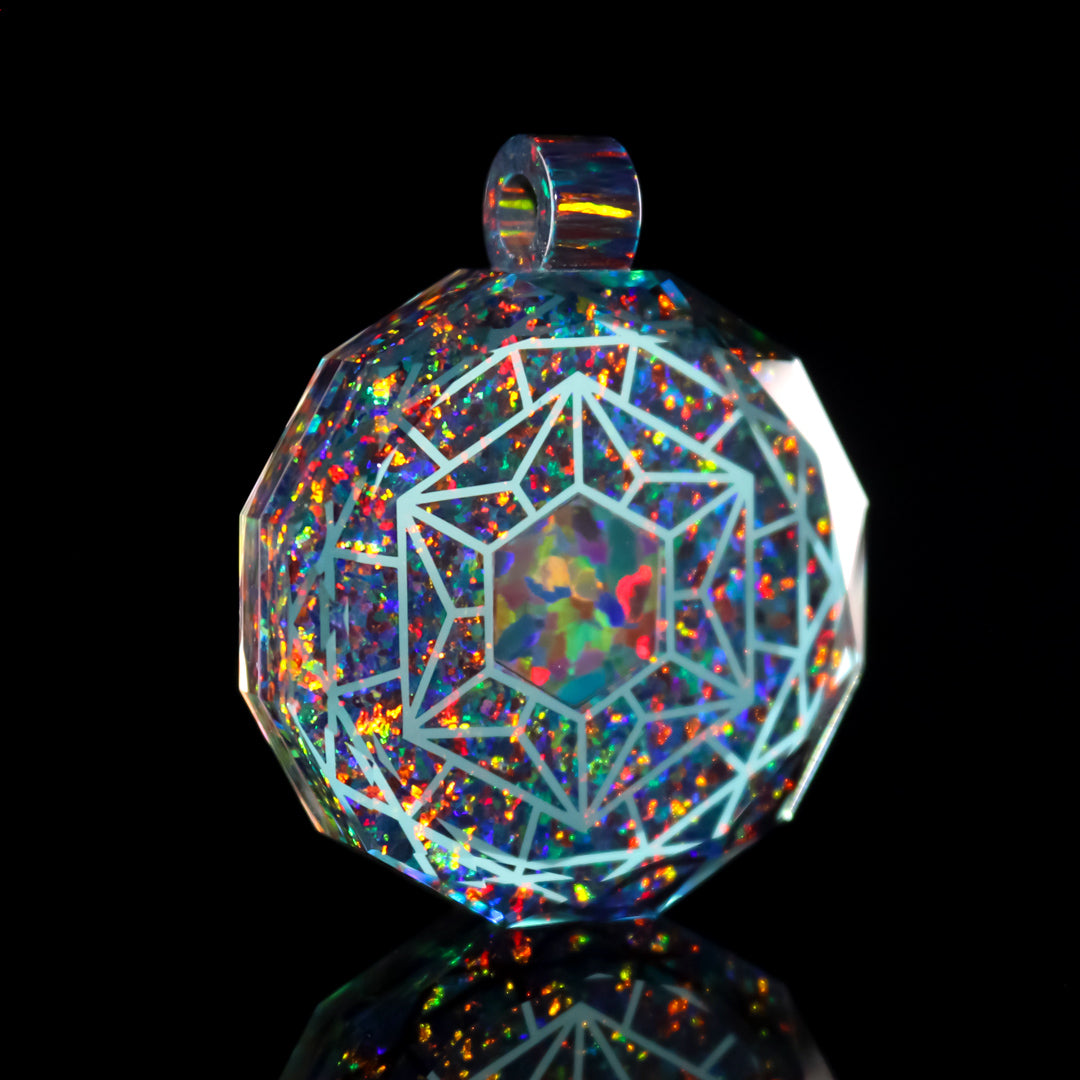 Mini Socketed Hexagon Opal Pendant
