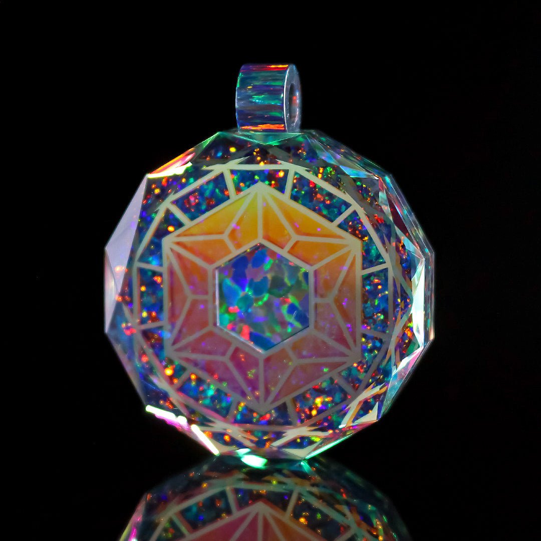 Mini Socketed Hexagon Opal Pendant