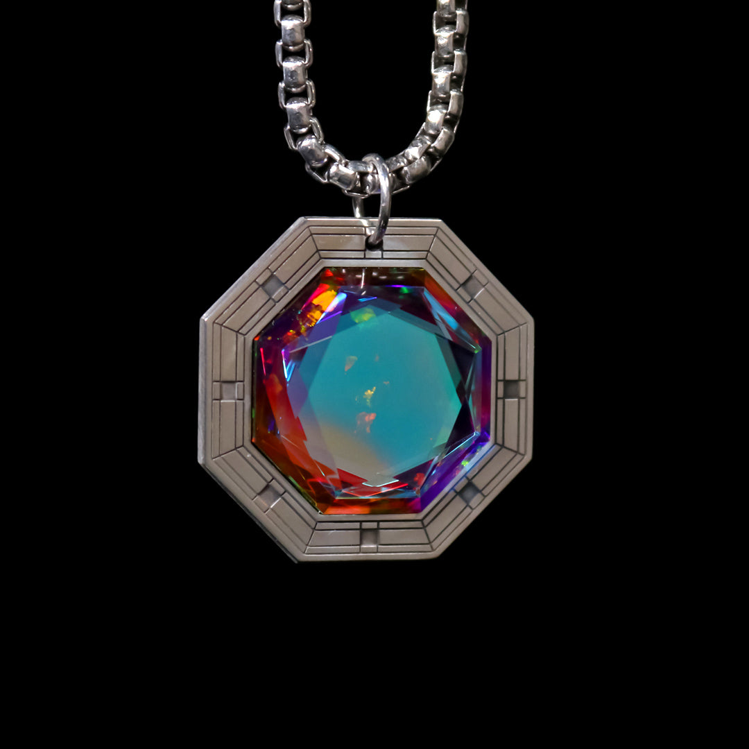 Silver Octogon Opal Amulet – KravinGlass