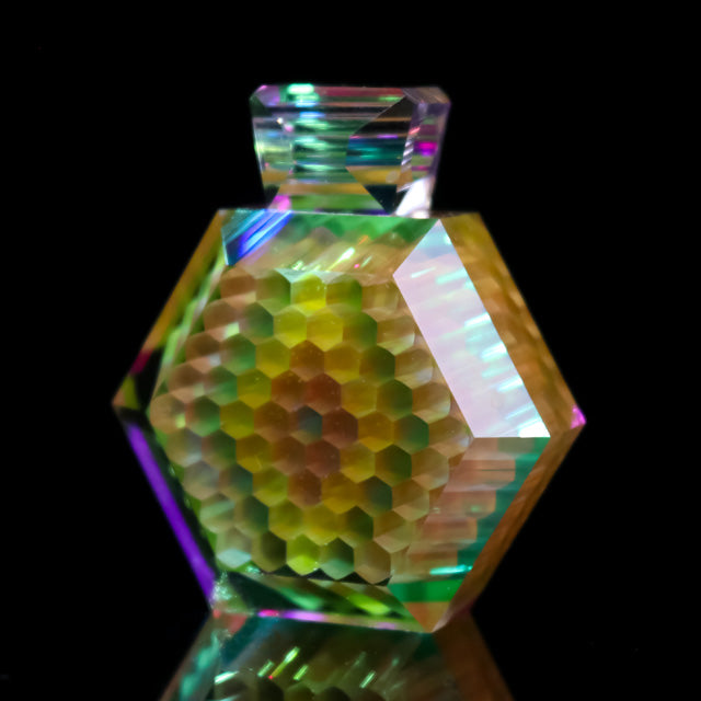 Faceted Honeycomb Hexagon Pendant Collab