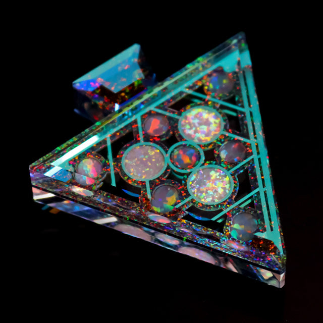 Socketed Opal Triangle Pendant
