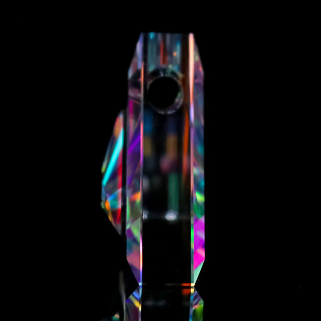 Faceted Rainbow Refractor Triangle Pendant