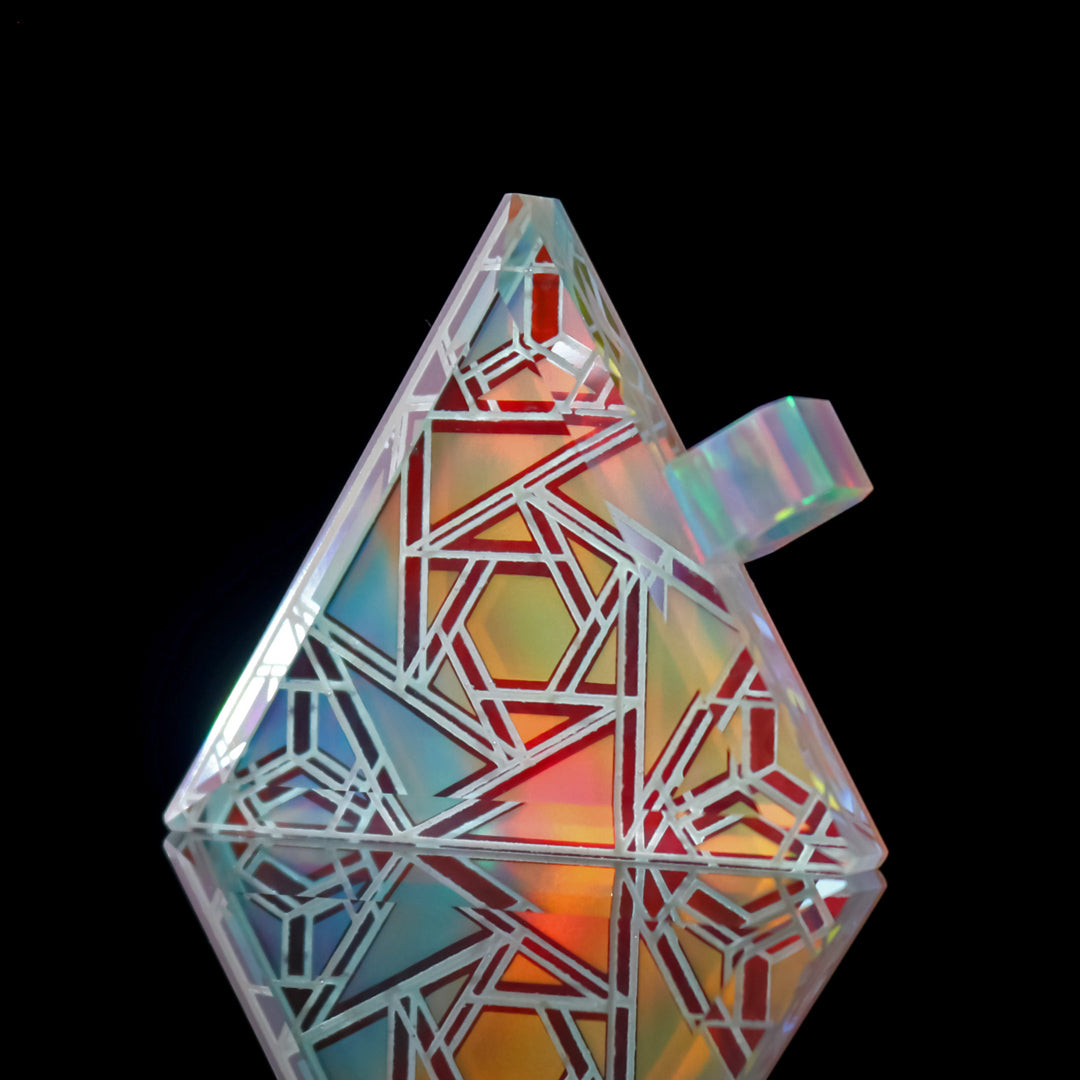Glow in the Dark Aurora Opal Triangle Pendant