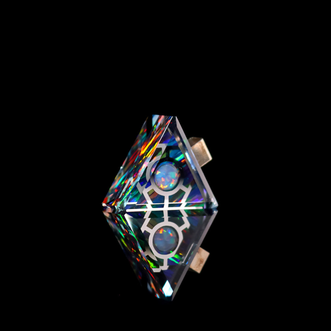Micro Socketed Opal Triangle Pendant
