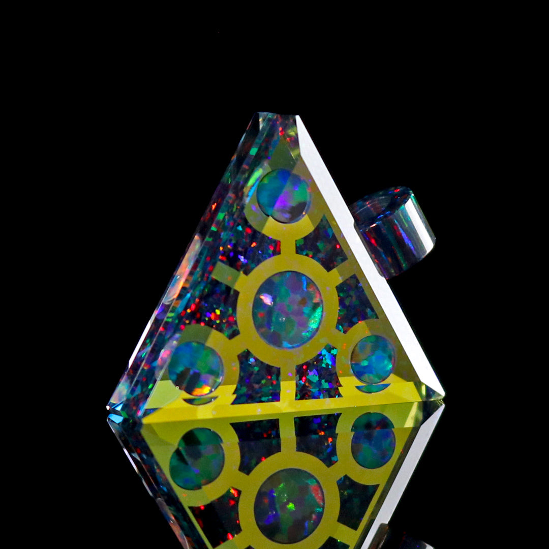 Mini Socketed Opal Triangle Pendant
