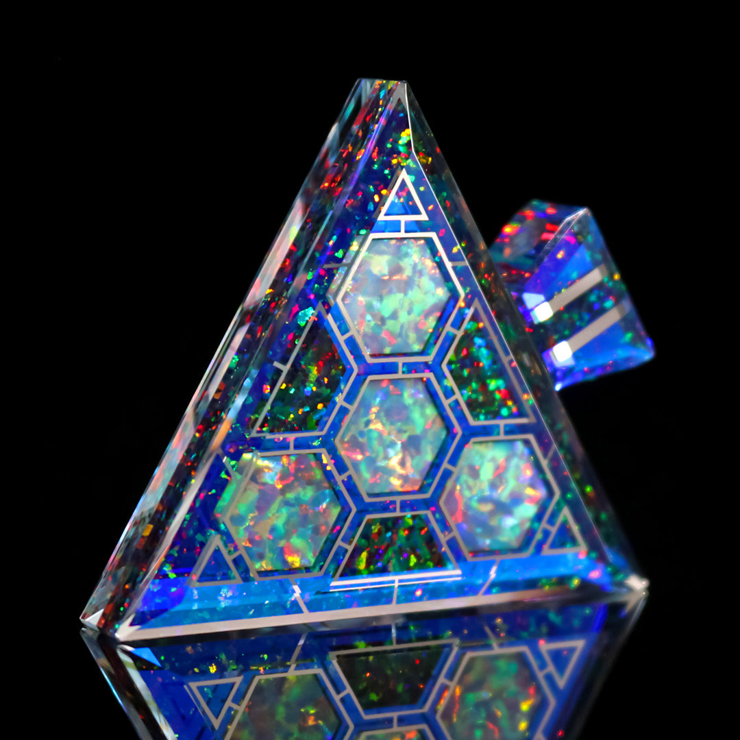 Socketed Hexagon Opal Triangle Pendant