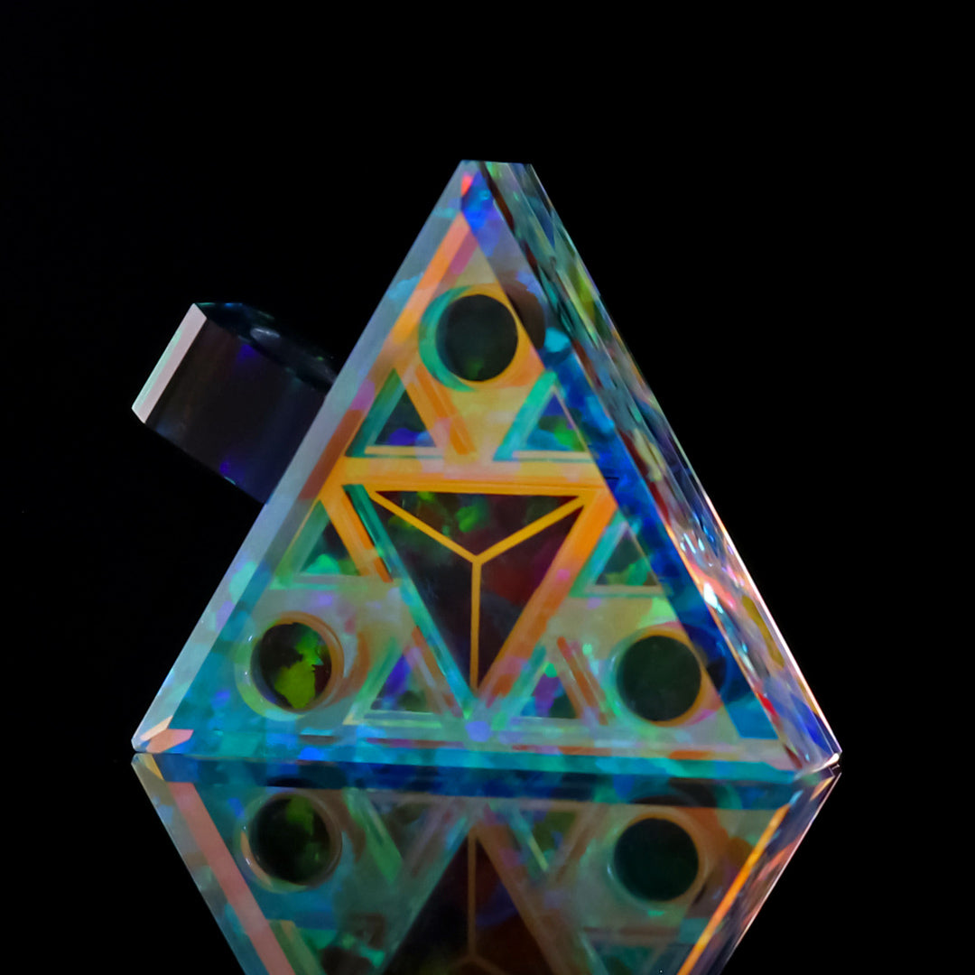 Luminous Socketed Opal Triangle Pendant