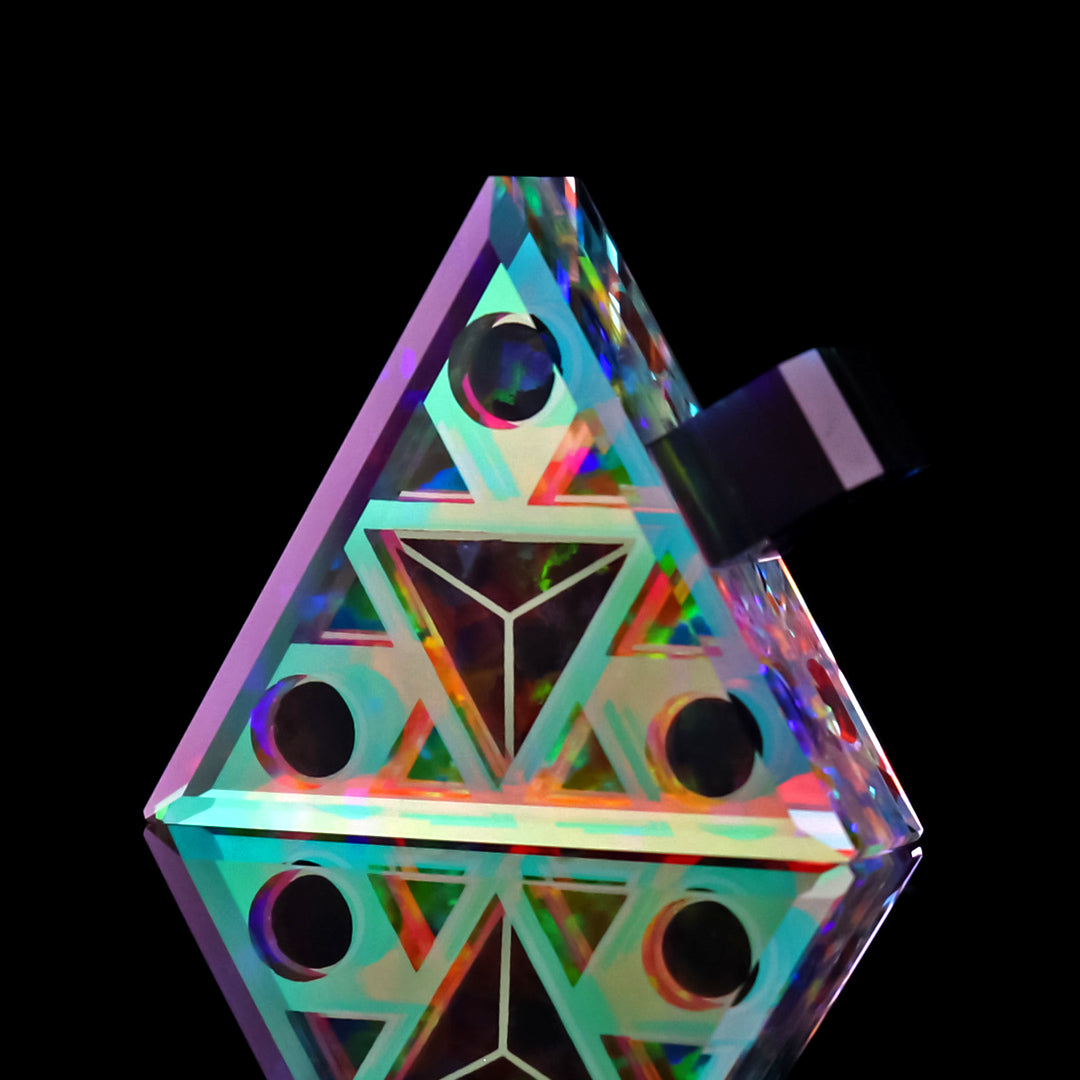 Luminous Socketed Opal Triangle Pendant
