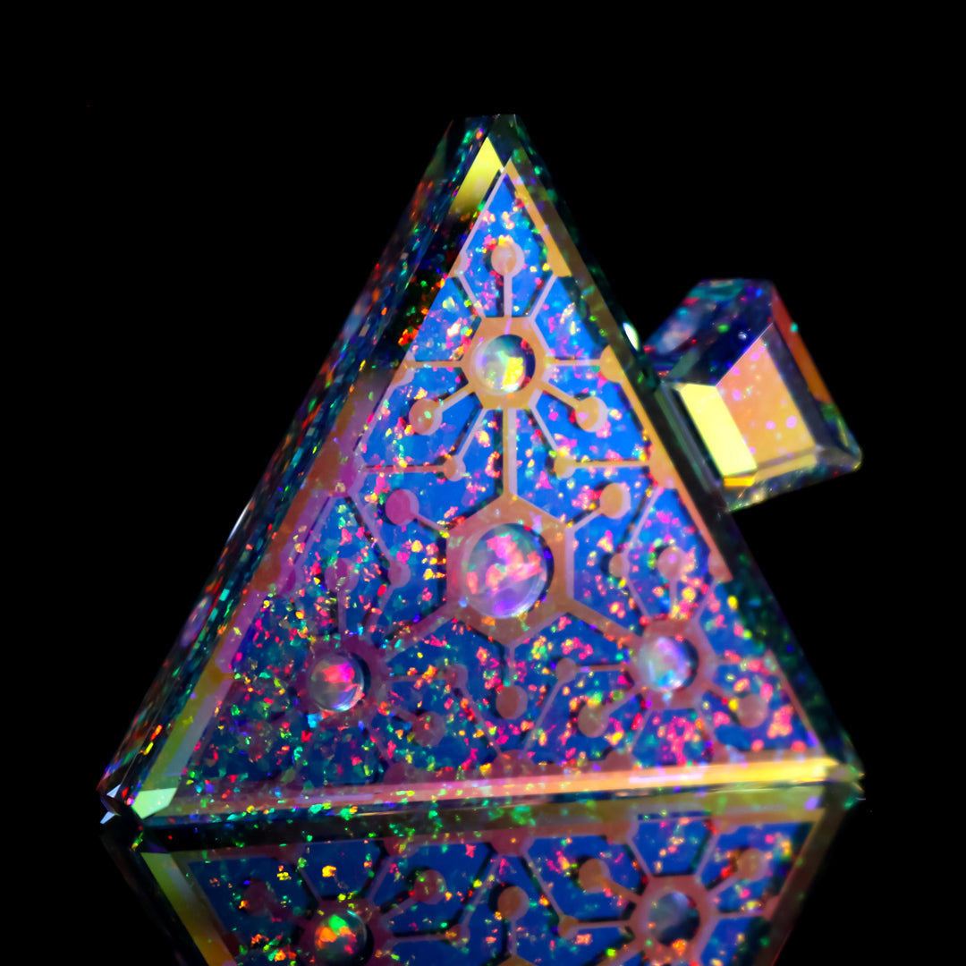 Neuron Fire Socketed Opal Triangle Pendant