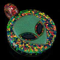 3D Alien Opal Inlay Pendant