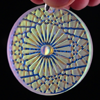 Blasted Diamond Retti Dichro Refractor Coin Pendant