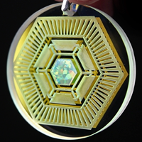 Dichro Hexcell Opal Refractor Coin Pendant