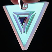 Blasted Triangle Opal Refractor Pendant
