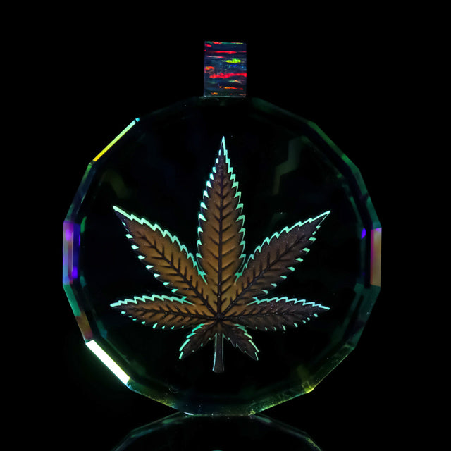 Faceted UV Dichro Leaf Pendant