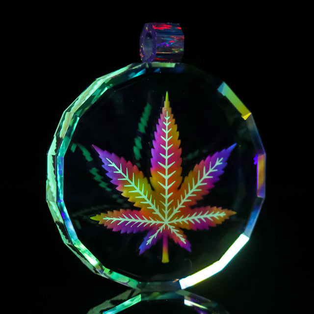 Faceted UV Dichro Leaf Pendant