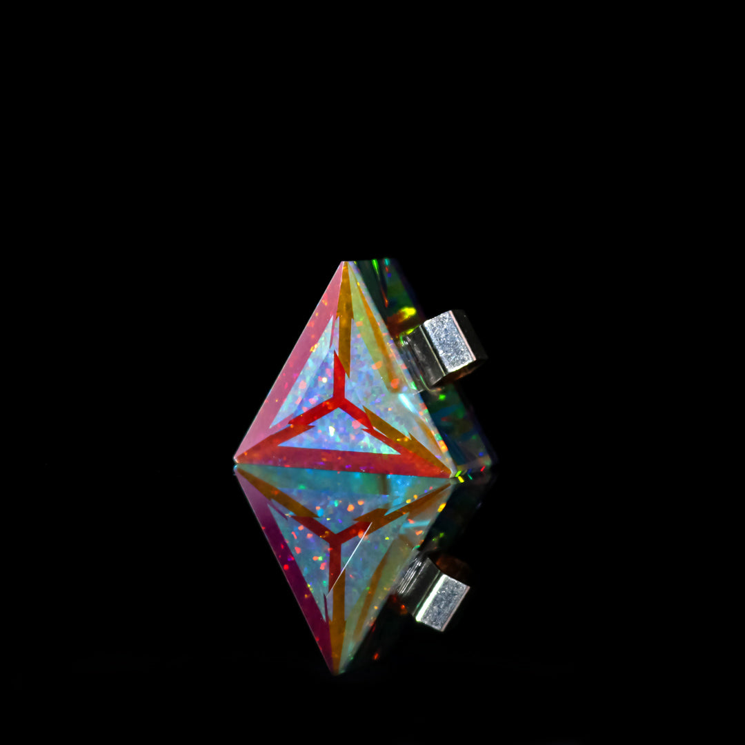 Micro Socketed Opal Triangle Pendant