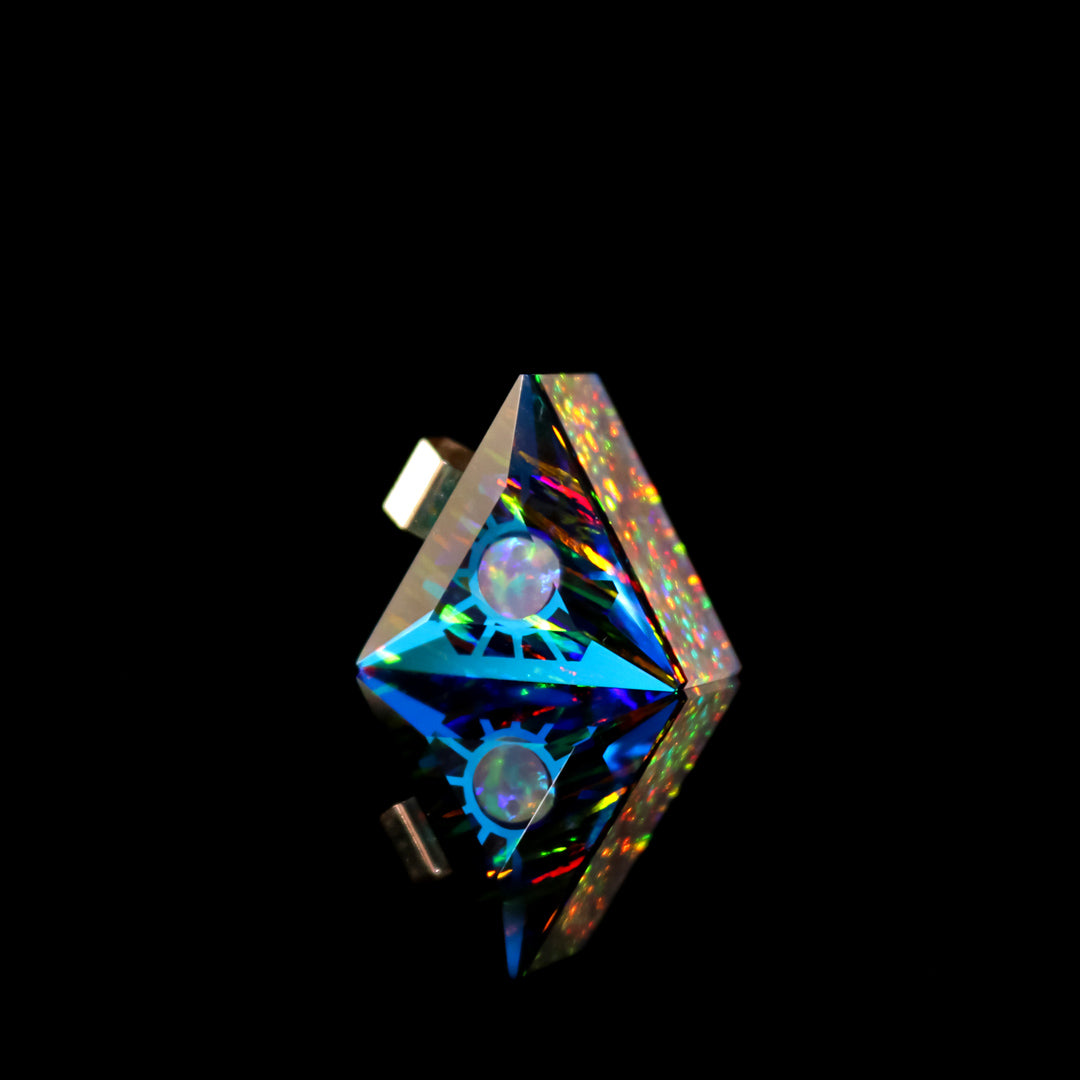 Micro Socketed Opal Triangle Pendant