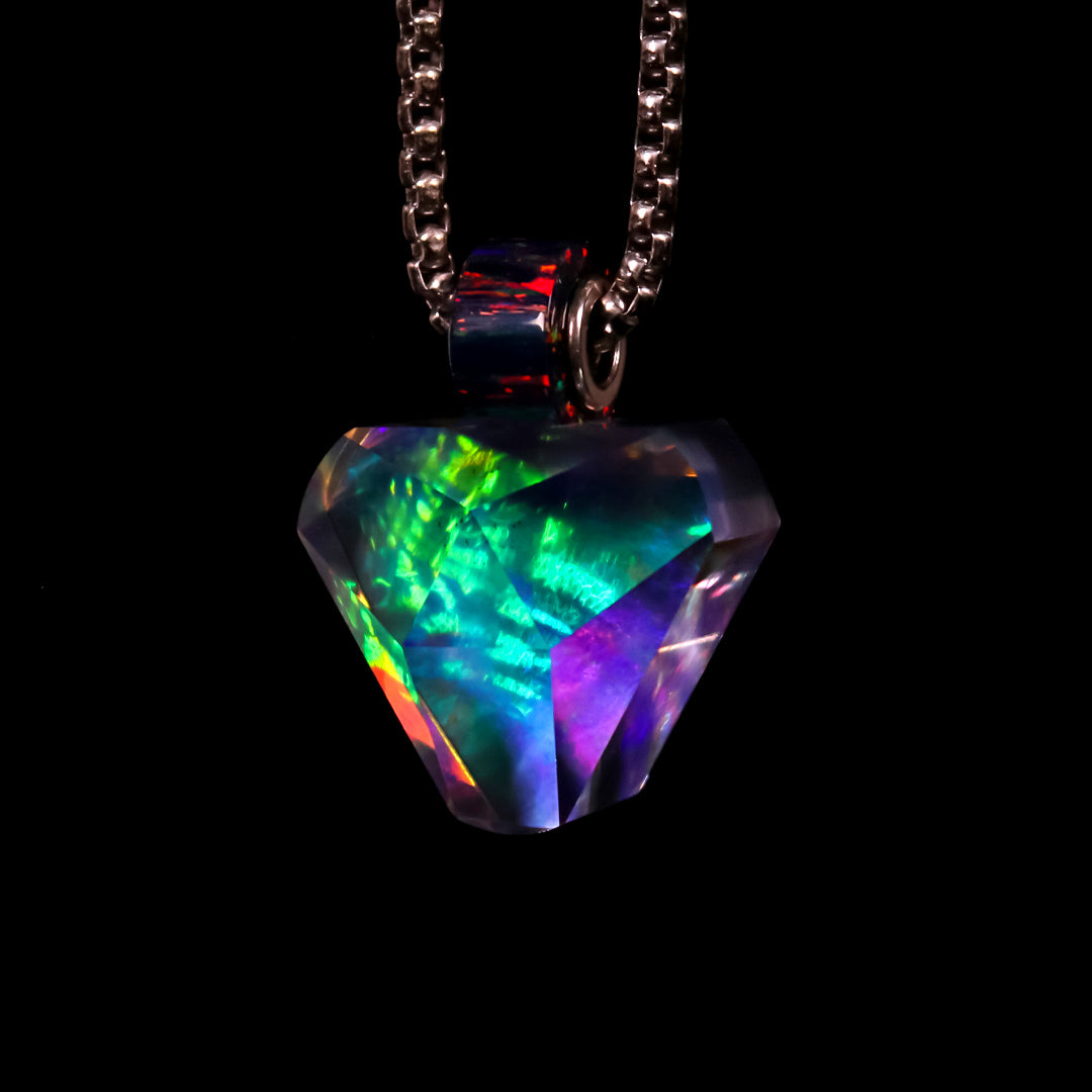 Faceted Casto Holo Gem Pendant