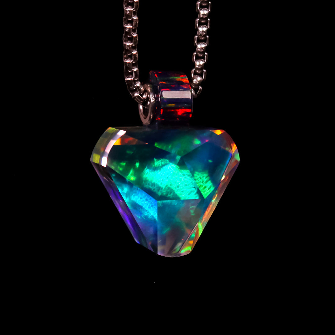 Faceted Casto Holo Gem Pendant