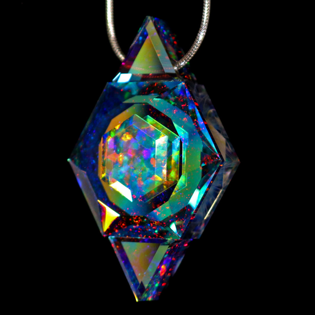 Faceted Crux Core Opal Pendant