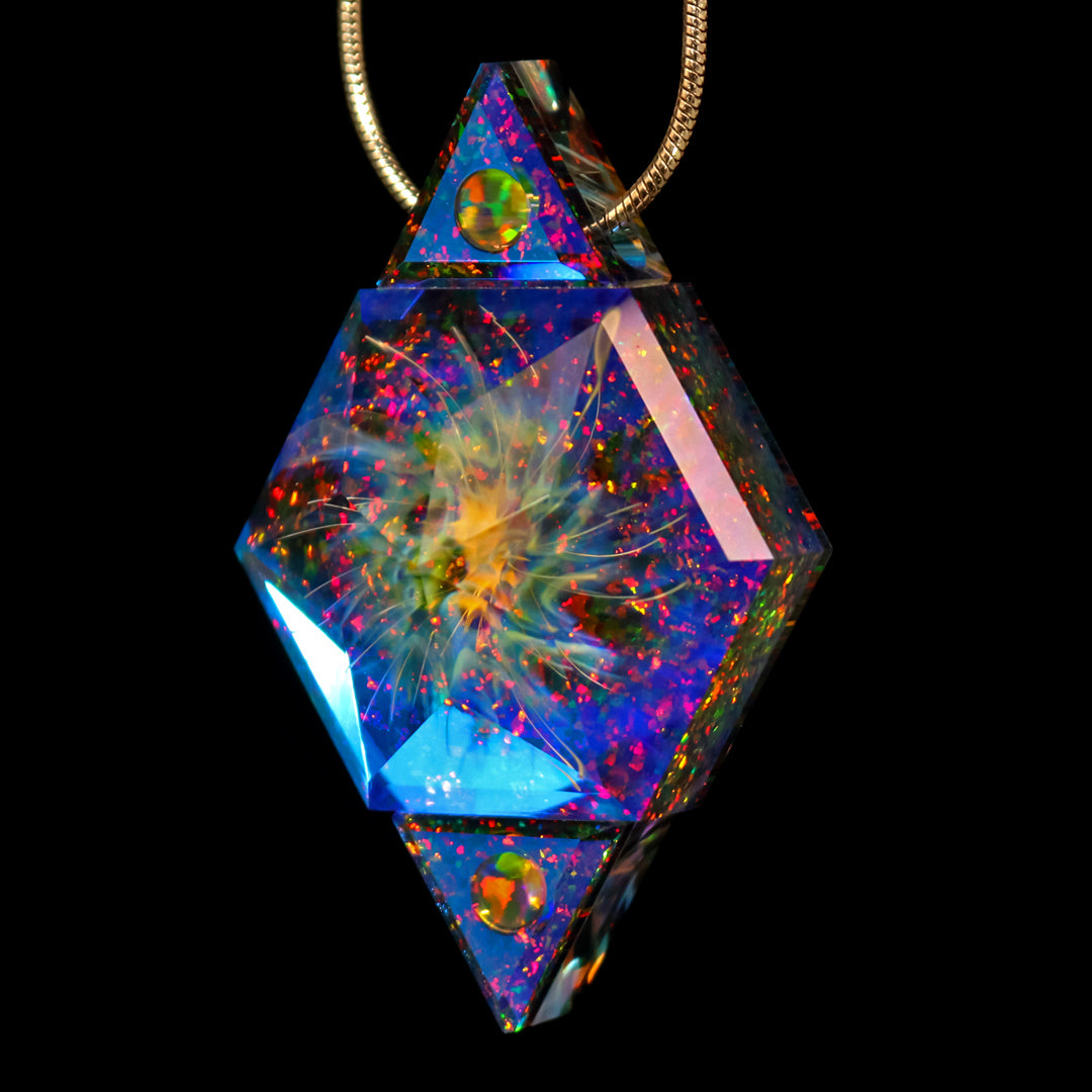 Faceted Crux Core Opal Pendant