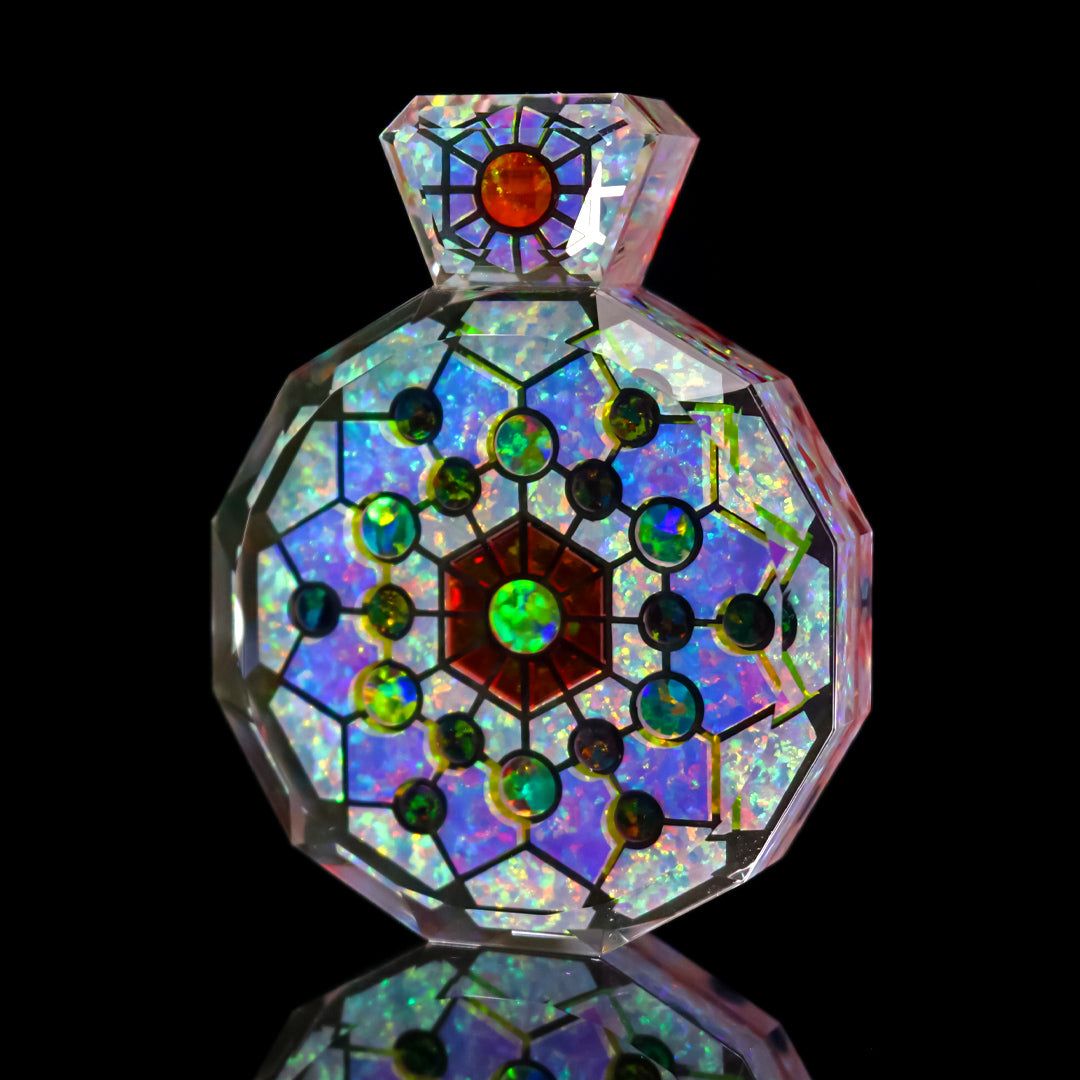 Cosmic Lotus Socketed Opal Amulet