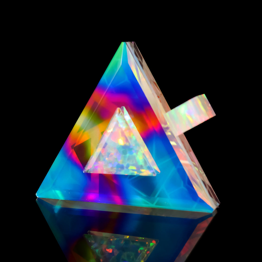 Cosmic Aurora UV Opal Triangle Pendant