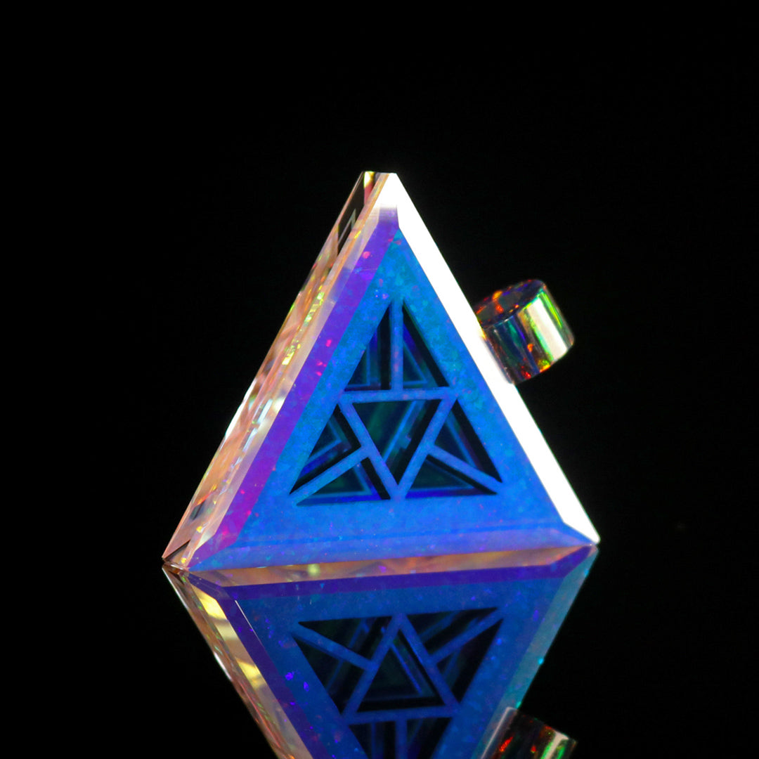 Mini Cosmic Dust Opal Triangle Pendant