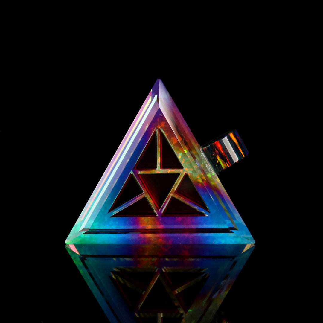 Mini Cosmic Dust Opal Triangle Pendant