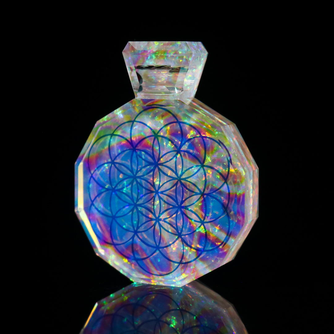 Faceted UV Cosmic Infinity Eye Pendant