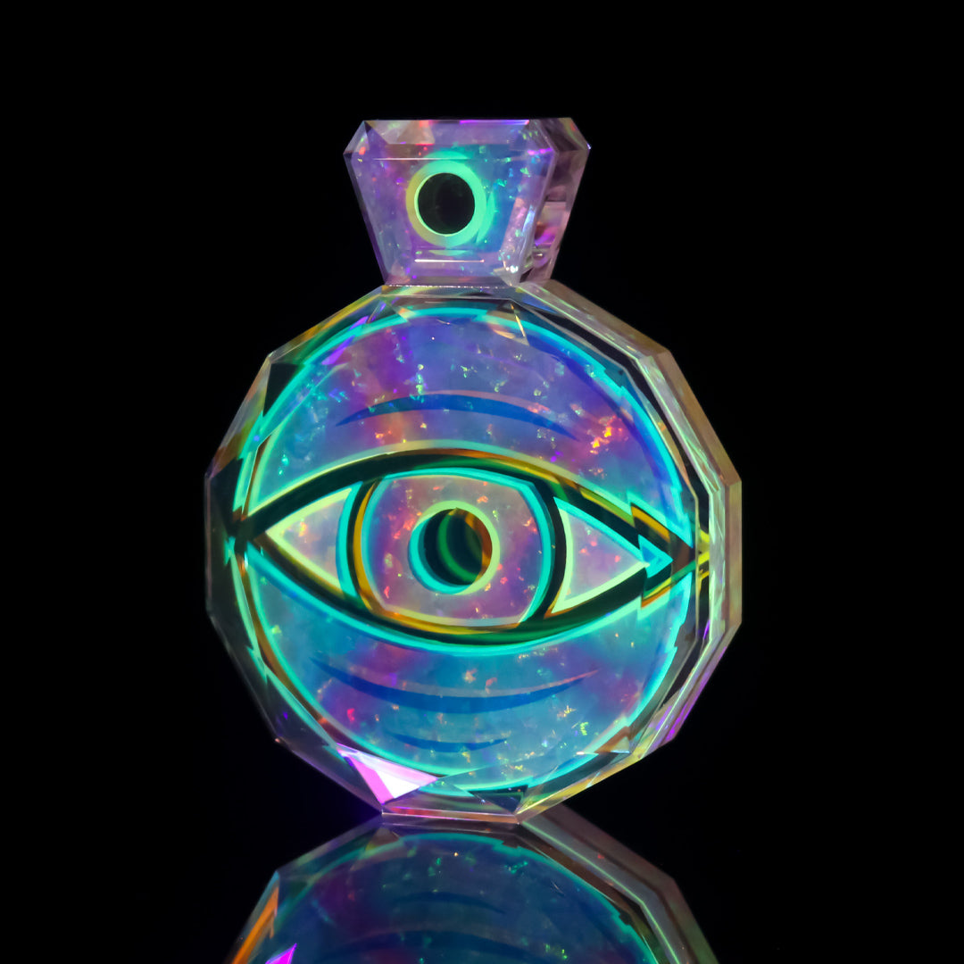 Faceted UV Cosmic Infinity Eye Pendant