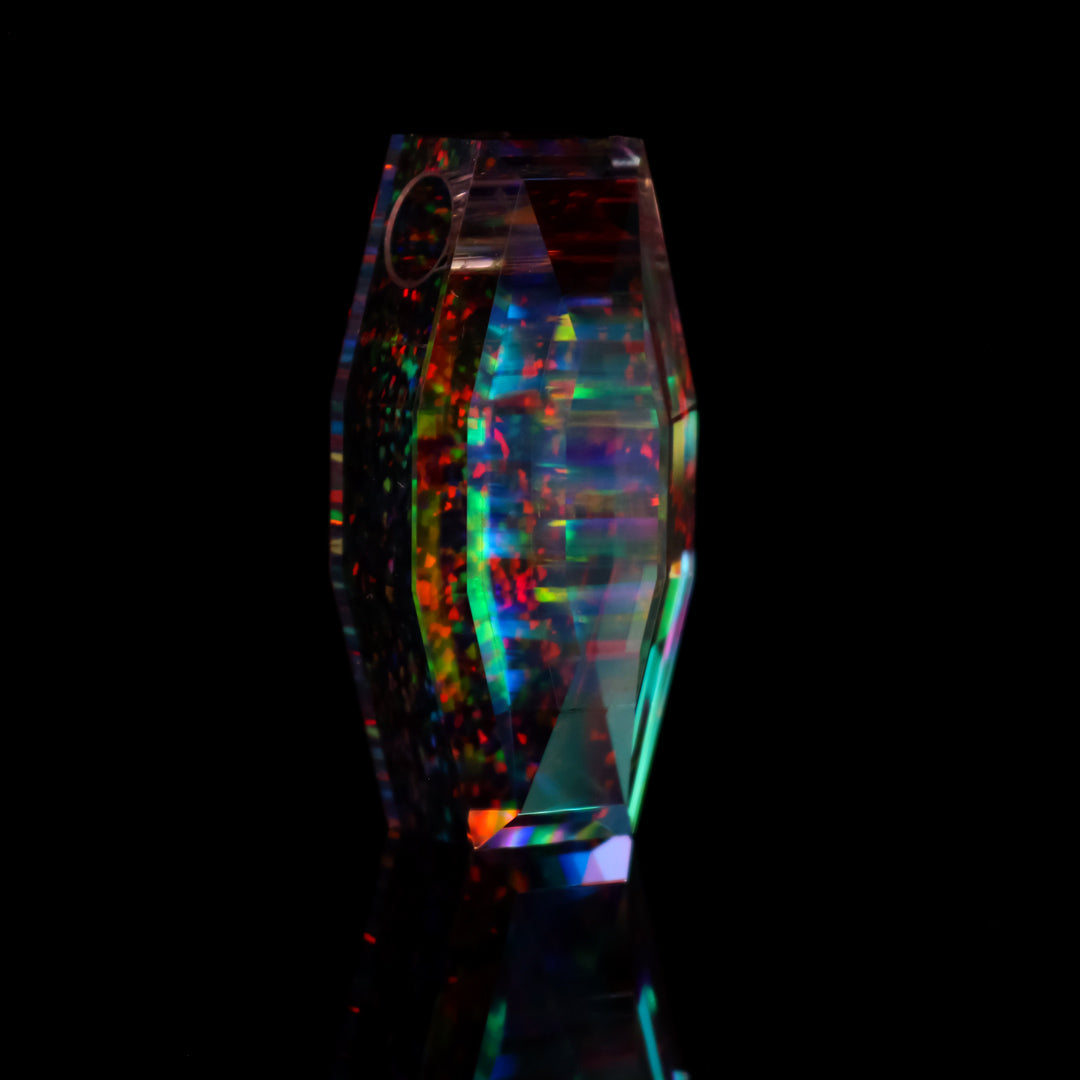 Faceted Cosmic Opal Stack Pendant – KravinGlass