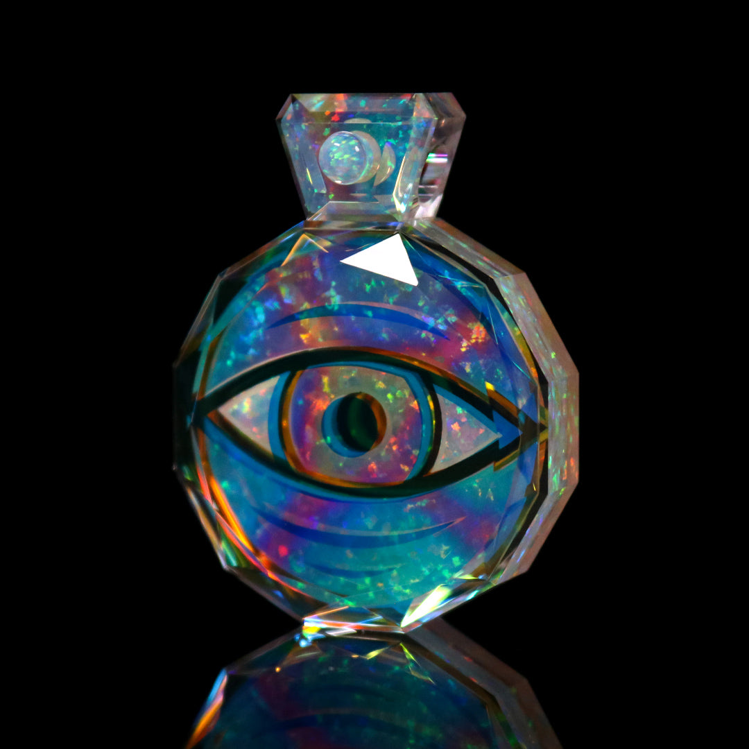 Cosmic Visions UV Opal Infinity Eye Pendant