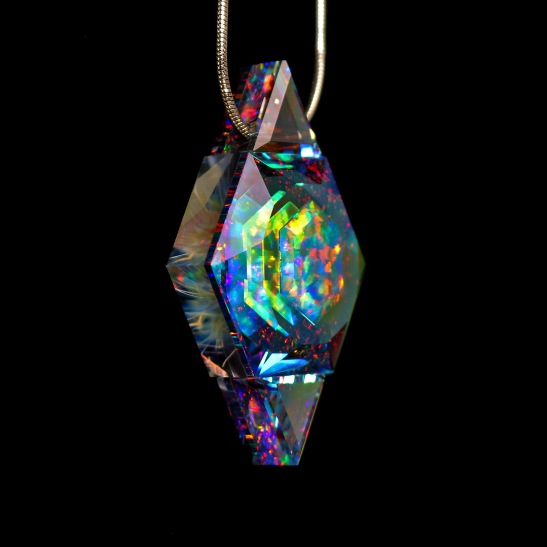 Faceted Crux Core Opal Pendant