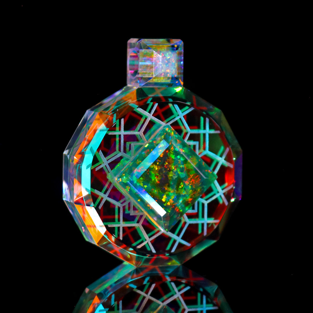 Faceted Dichro Infinity Pendant