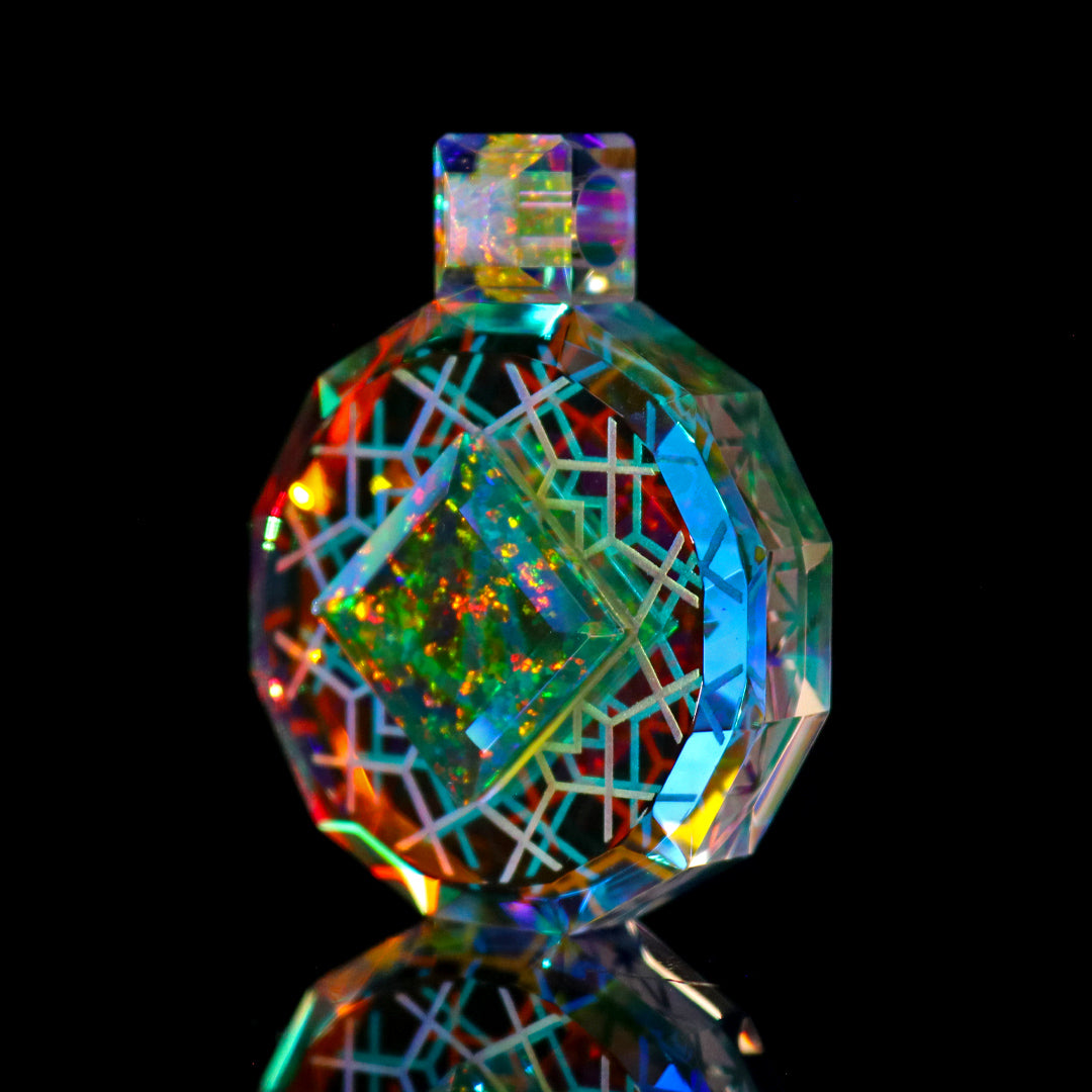 Faceted Dichro Infinity Pendant