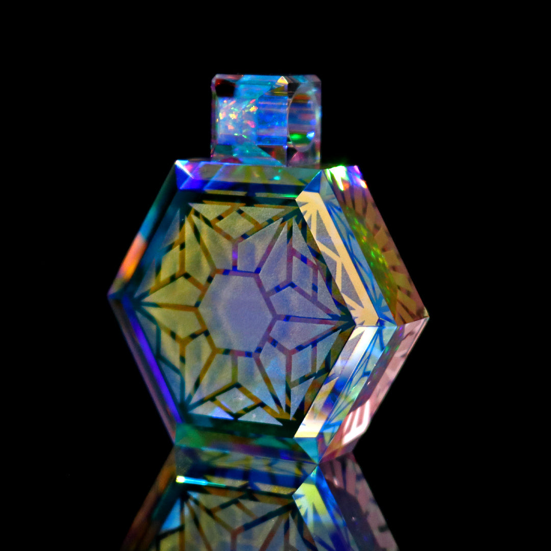Faceted Hexagon Dichro Infinity Pendant