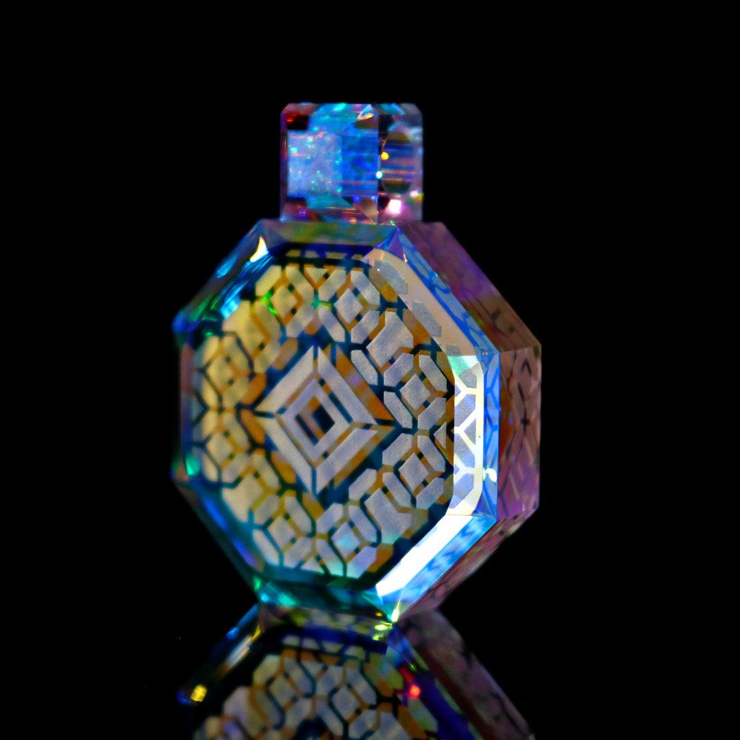 Faceted Decogon Dichro Infintiy Pendant
