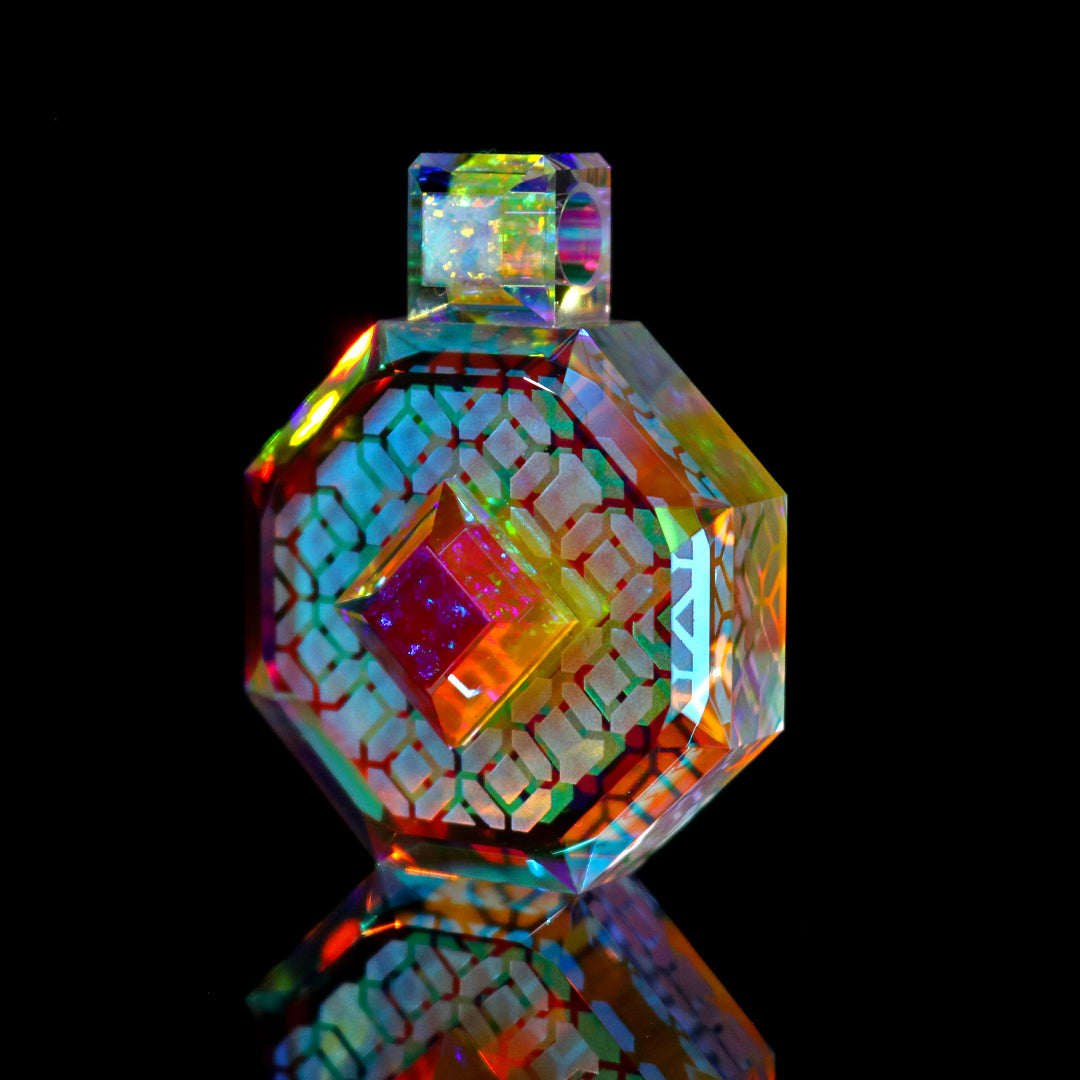Faceted Decogon Dichro Infintiy Pendant
