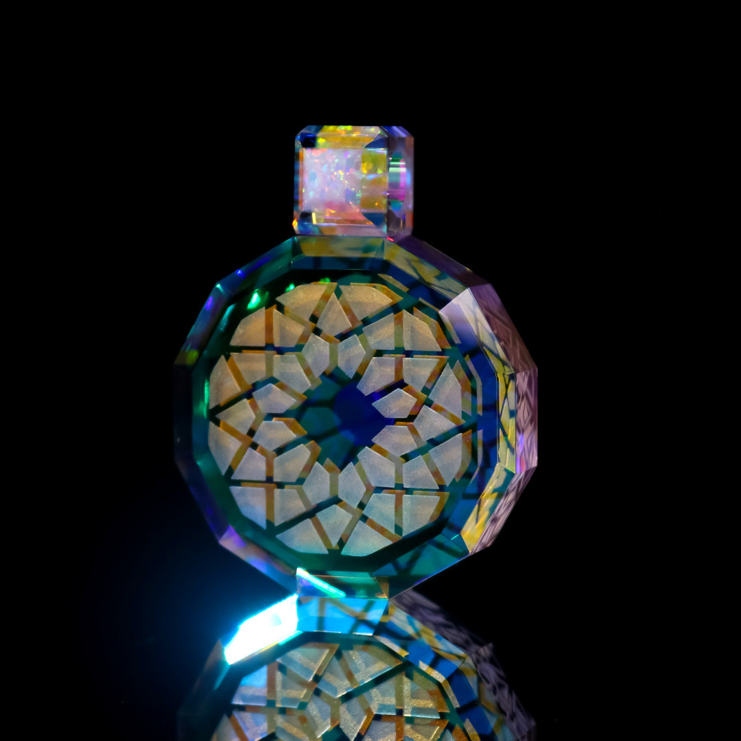Faceted Dichro Infinity Pendant