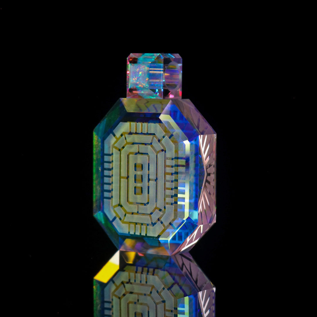 Faceted Dichro Infinity Pendant