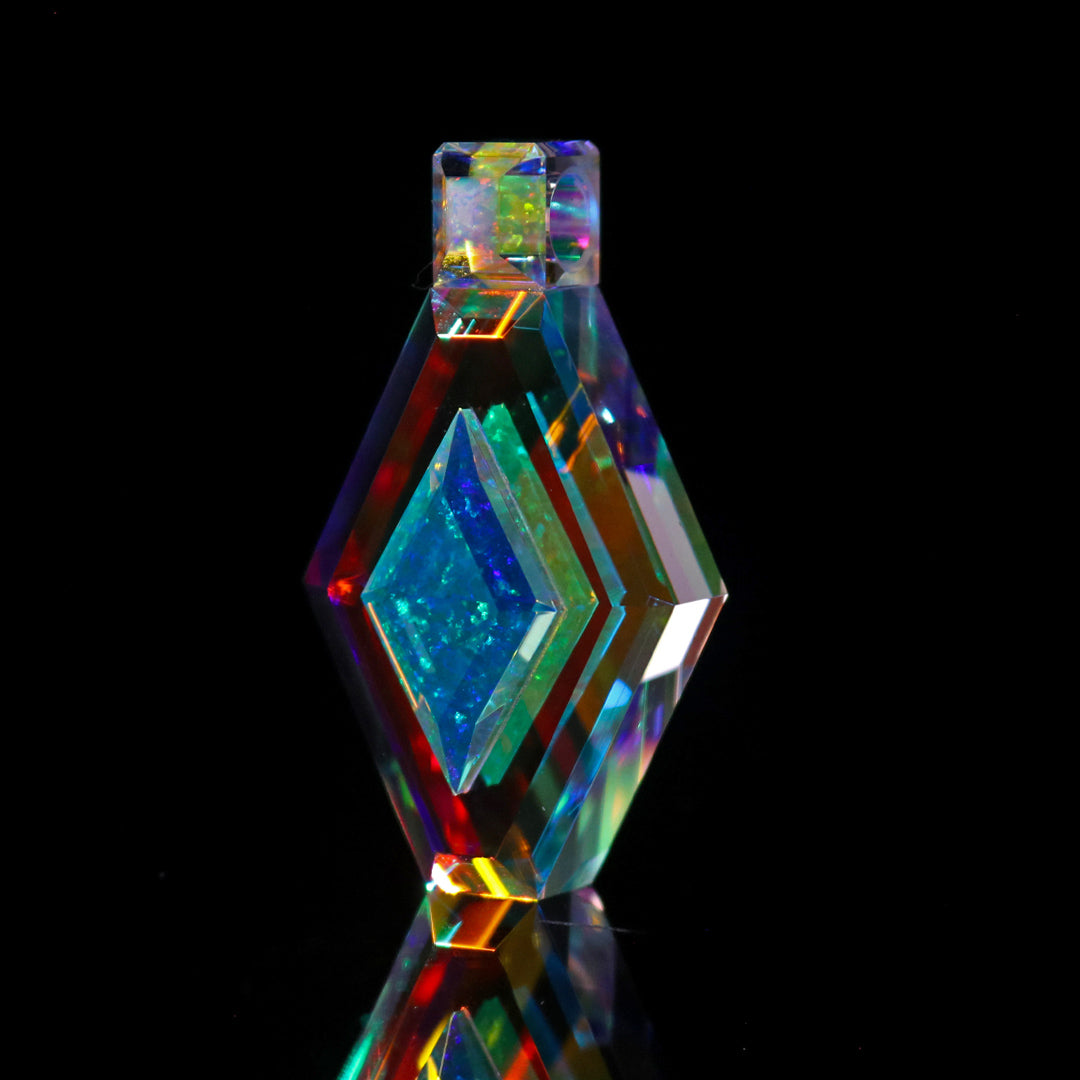 Faceted Dichro Infinity Pendant
