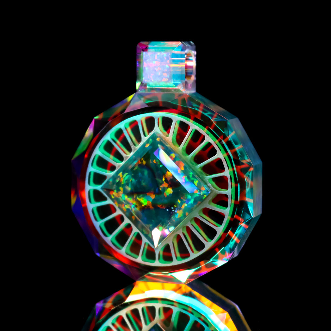 Faceted Dichro Infinity Pendant