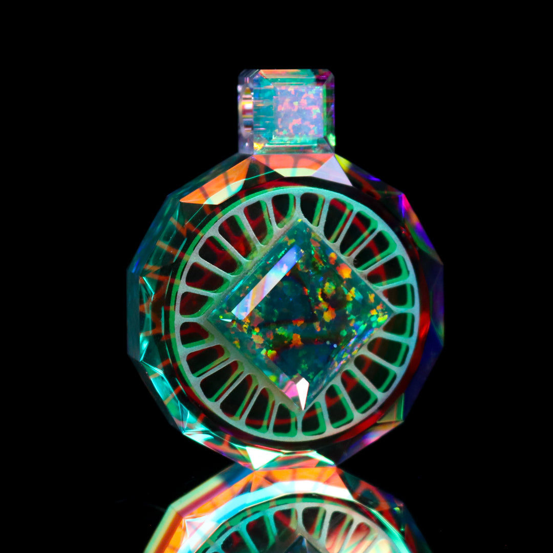 Faceted Dichro Infinity Pendant